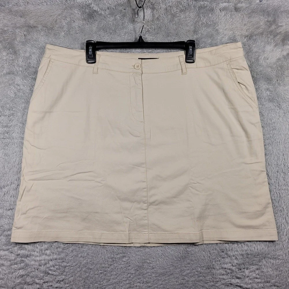 Ellos Skort Skirt Womens 16‎ Beige Ivory Chino Tennis Golf NWOT